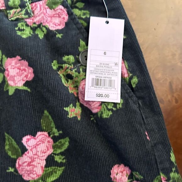 Wild Fable Corduroy Rose Print Skirt Black NWT Size 6 - Picture 7 of 15